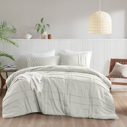 Comfort Spaces Soft Washed Pleated Comforter Set