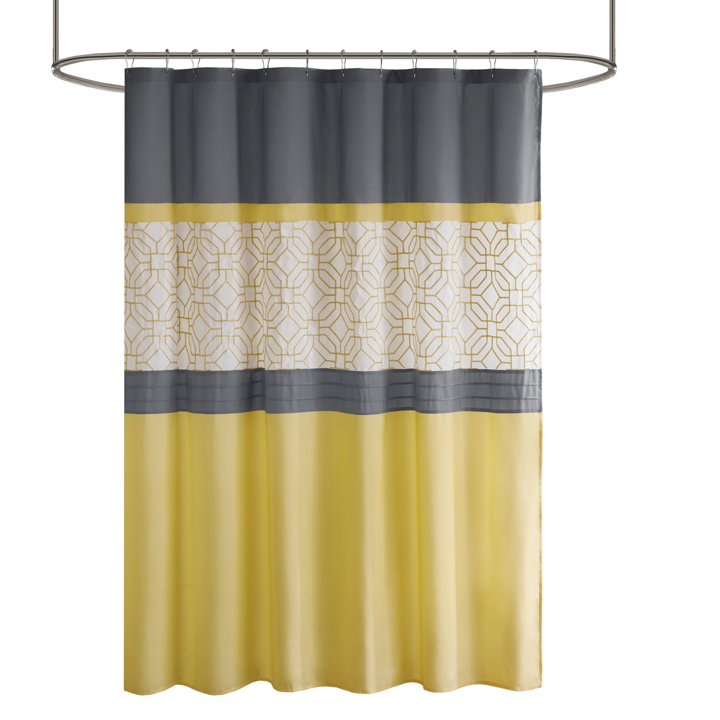 510 Design Embroidered and Pieced Shower Curtain