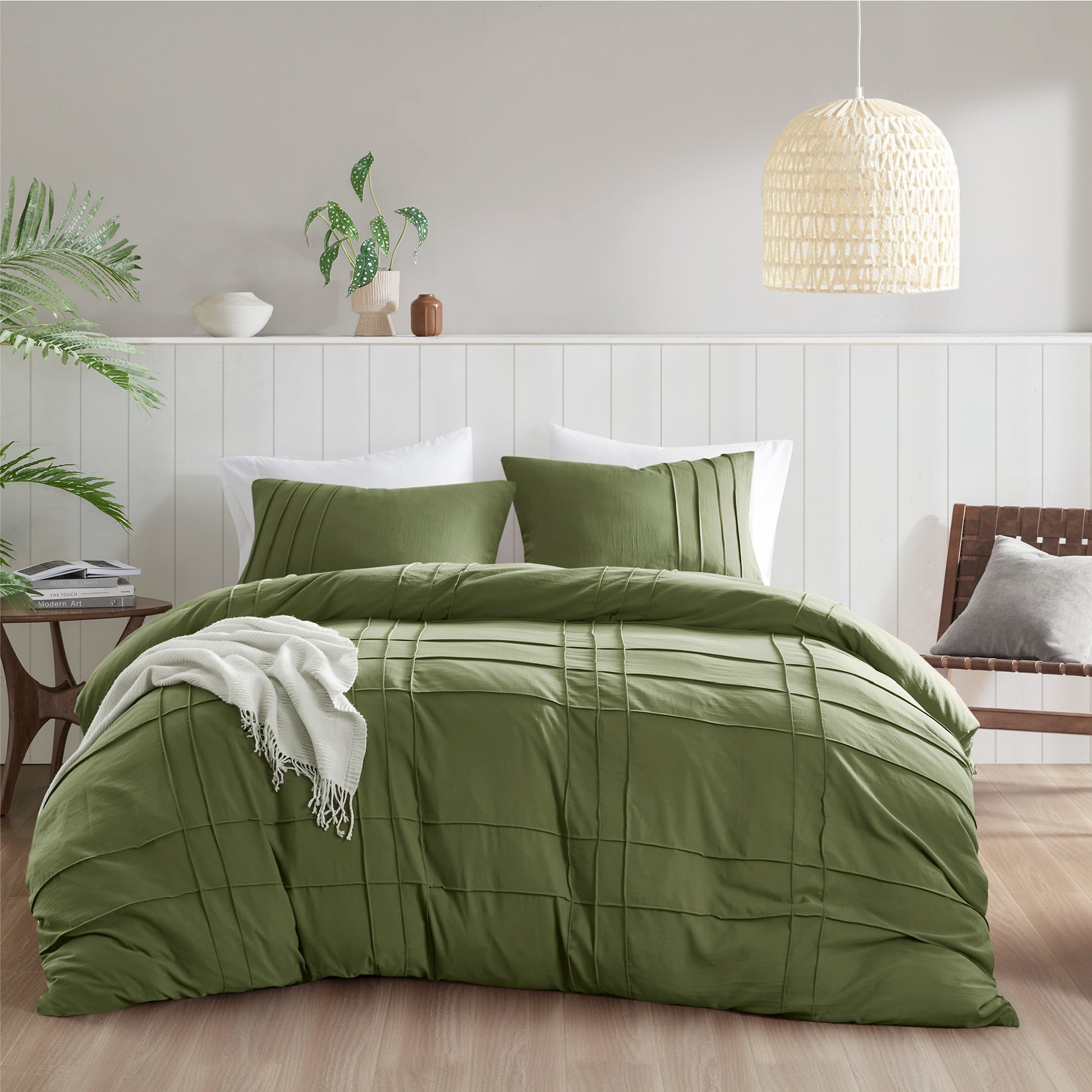 Comfort Spaces Soft Washed Pleated Duvet Cover Set