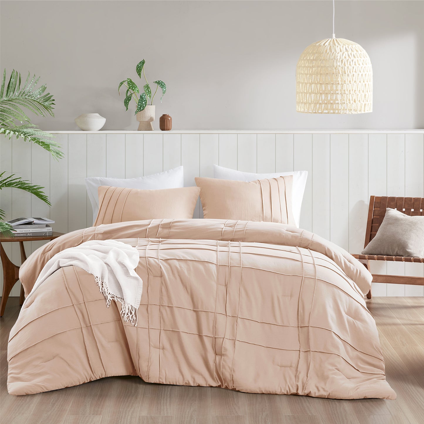 Comfort Spaces Soft Washed Pleated Comforter Set