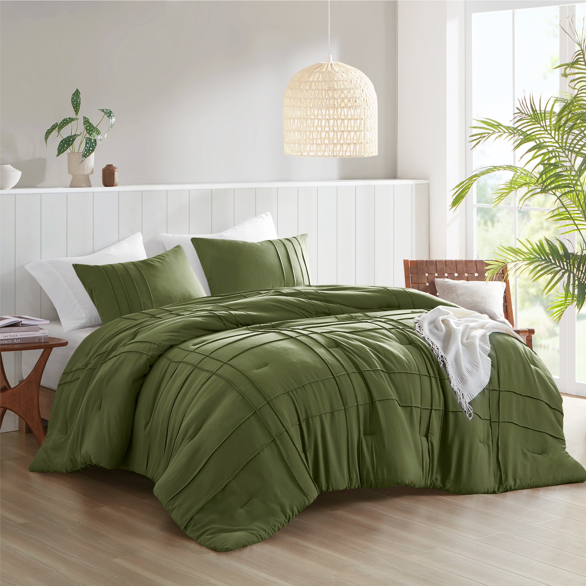 Comfort Spaces Soft Washed Pleated Comforter Set