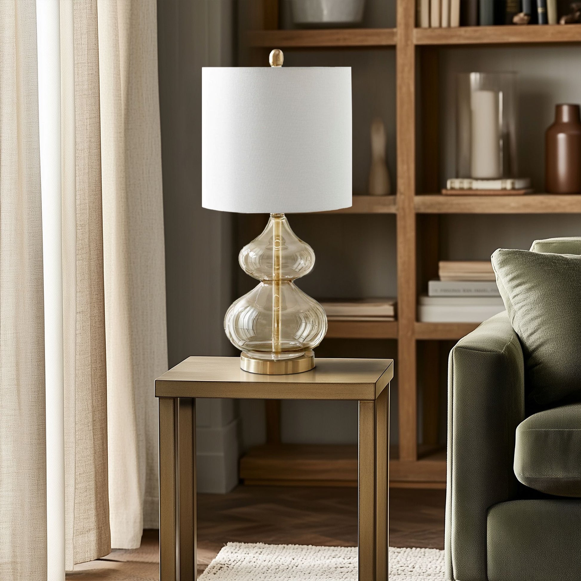 510 Design Curved Glass Table Lamp, Set of 2