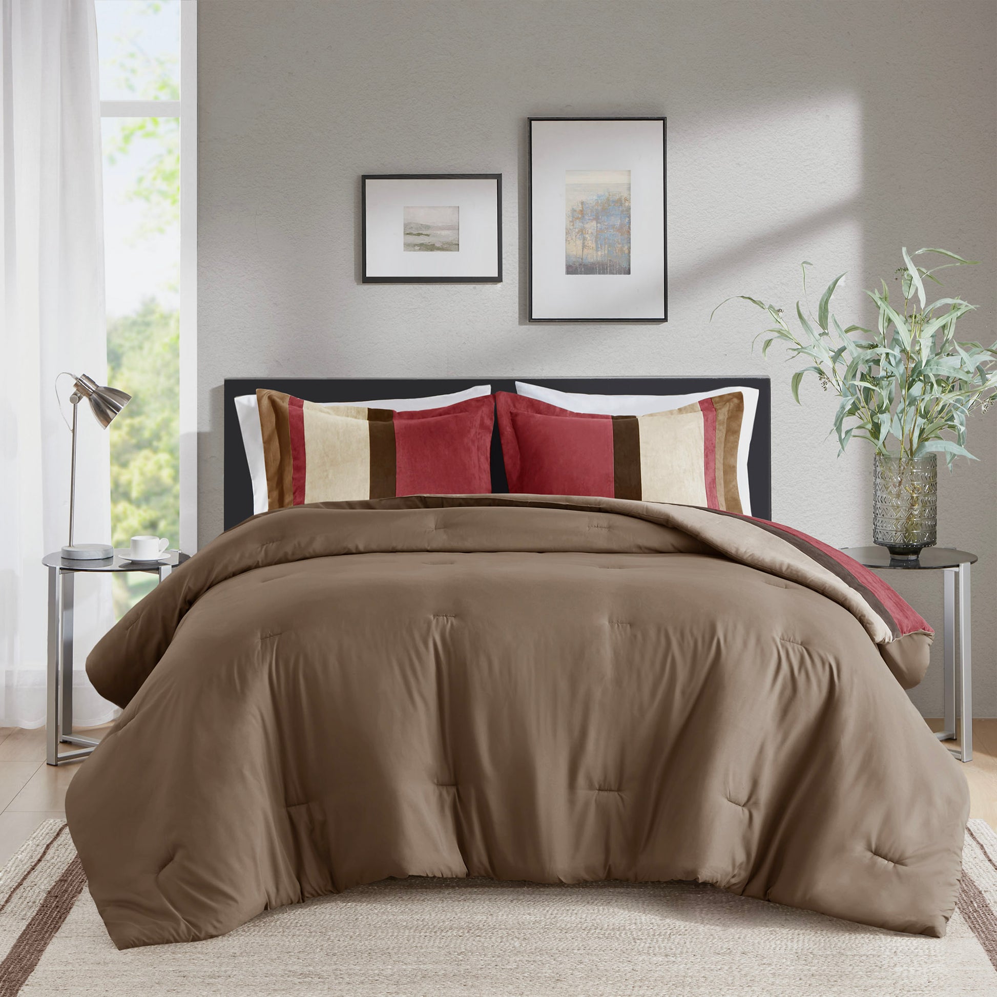 Comfort Spaces Pieced Faux Suede Comforter Set