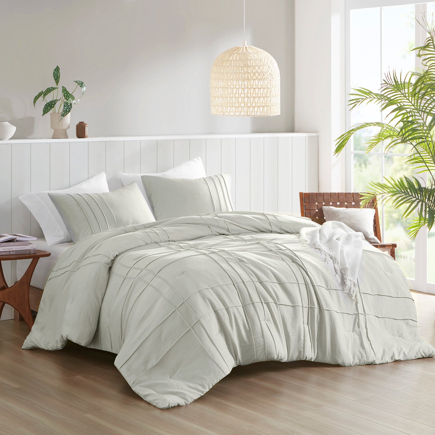 Comfort Spaces Soft Washed Pleated Comforter Set