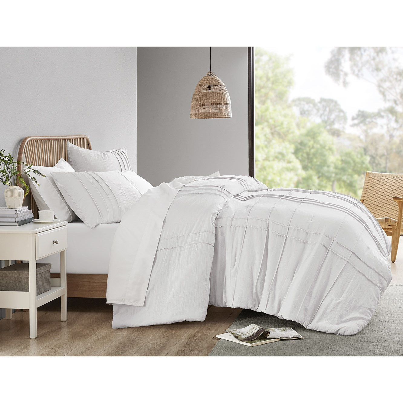 Comfort Spaces Soft Washed Pleated Comforter Set