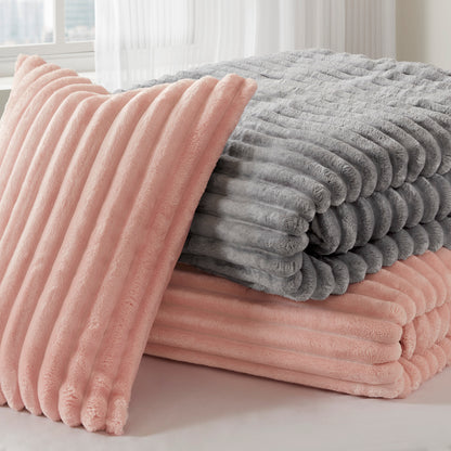 Intelligent Design Fluffy Ribbed Plush Comforter Set