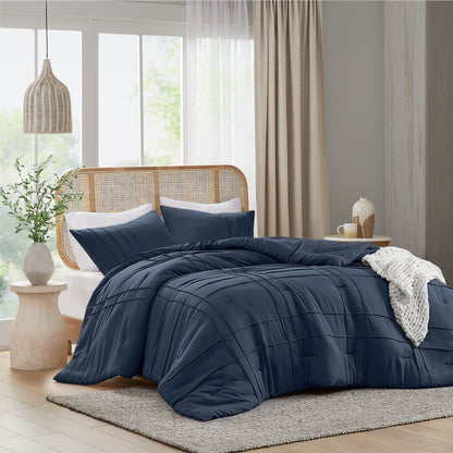 Comfort Spaces Soft Washed Pleated Comforter Set