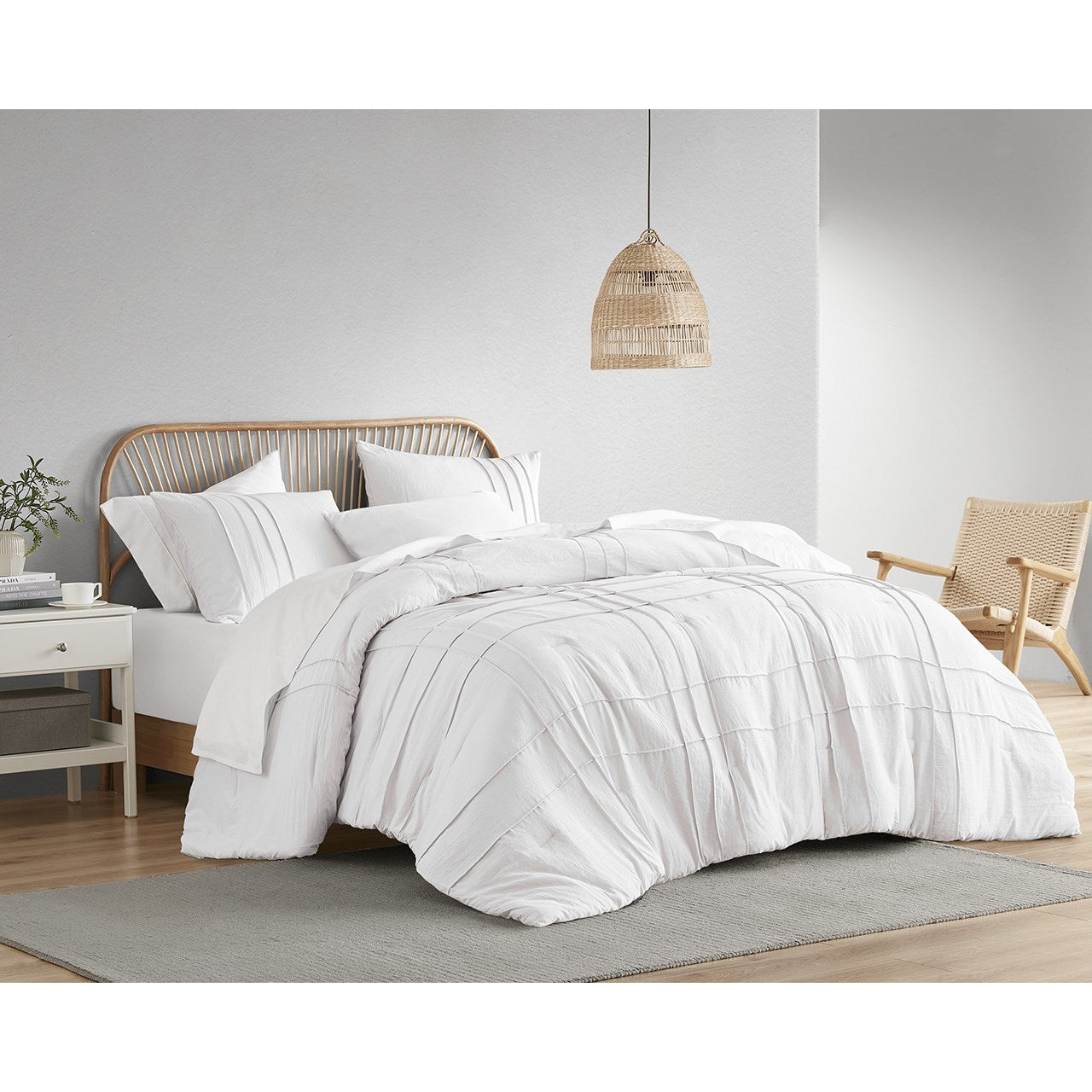 Comfort Spaces Soft Washed Pleated Comforter Set