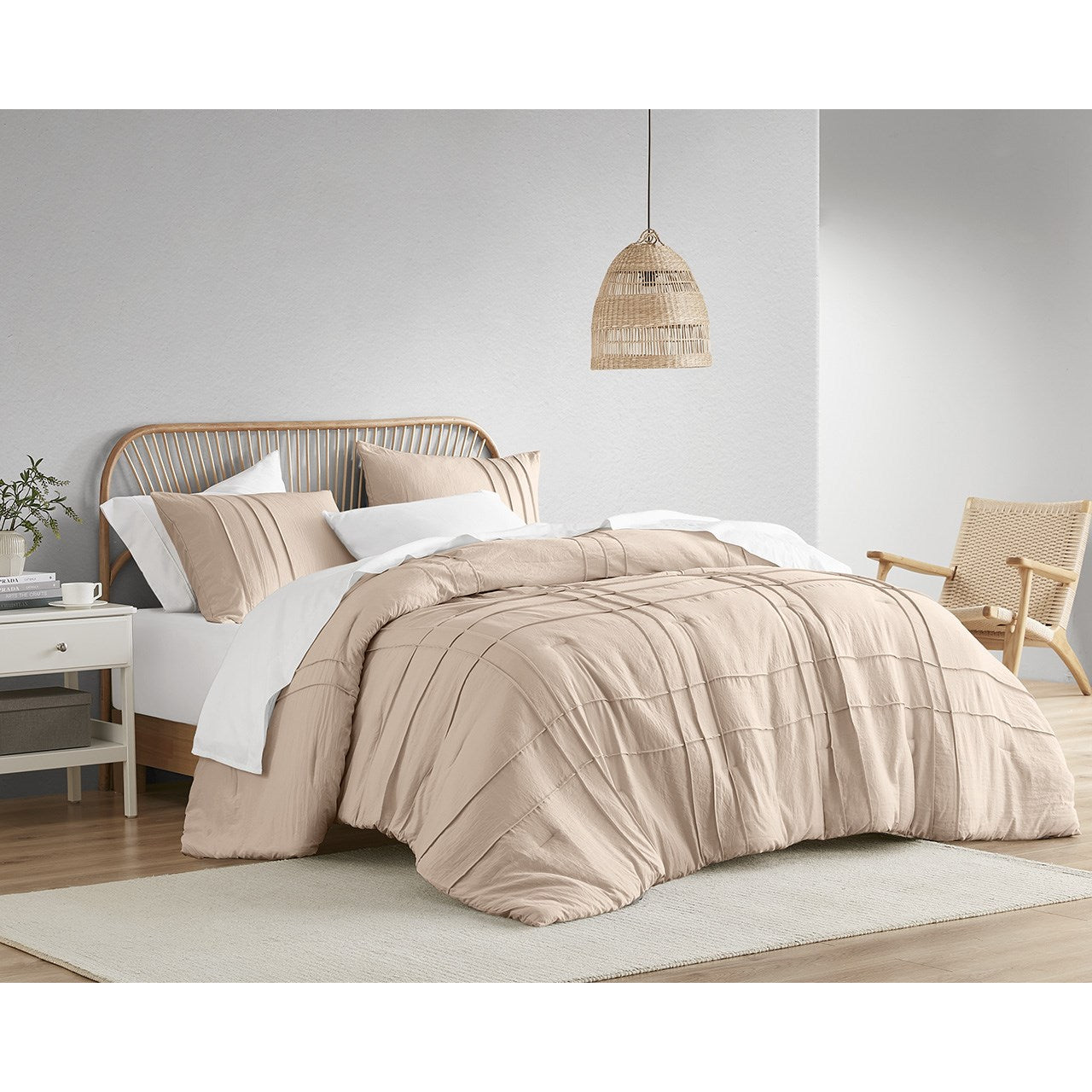 Comfort Spaces Soft Washed Pleated Comforter Set