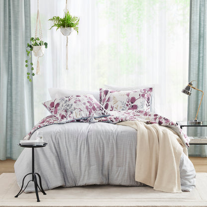 Comfort Spaces Reversible Floral Botanical Seersucker Comforter Set