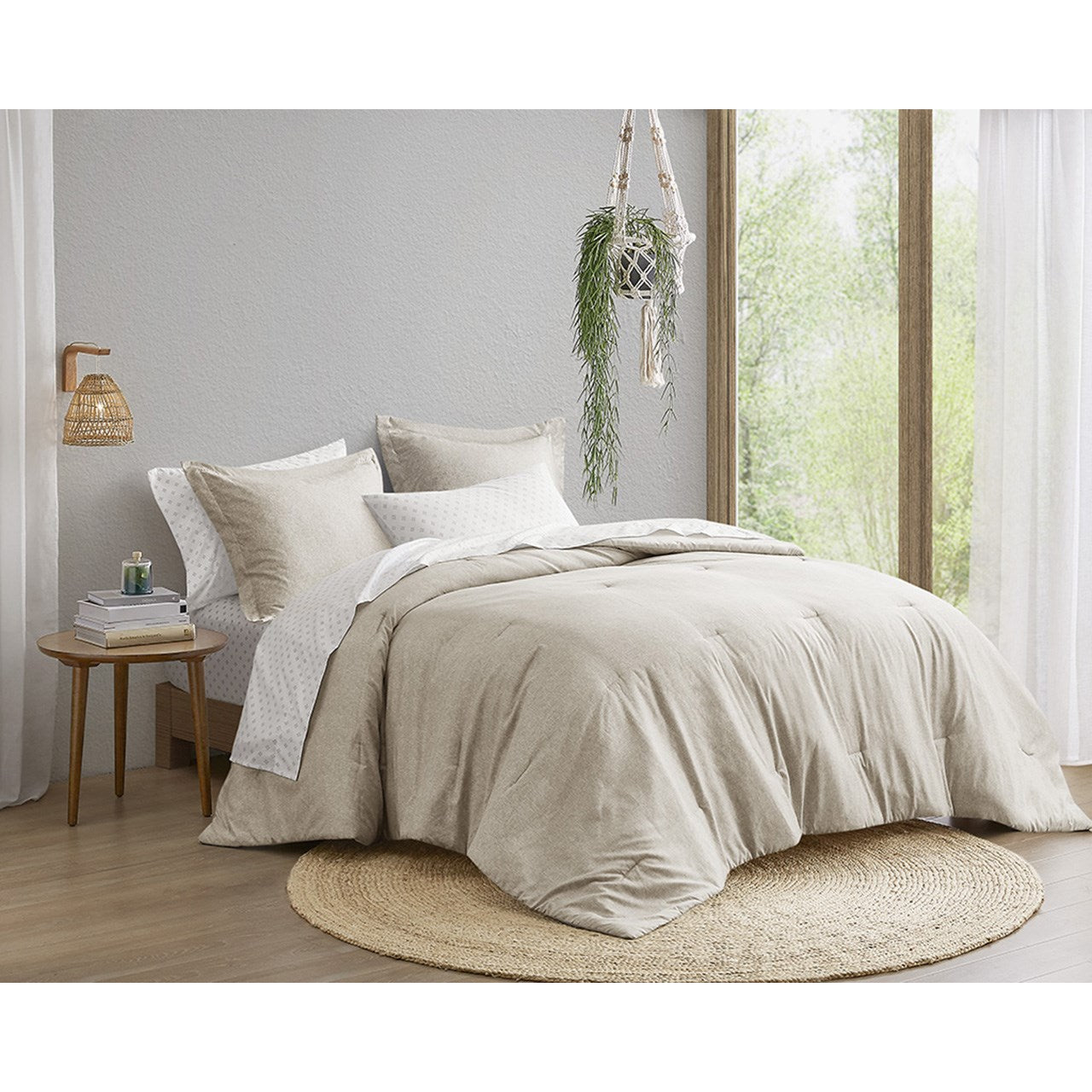 Comfort Spaces Chambray Print Solid Comforter Set