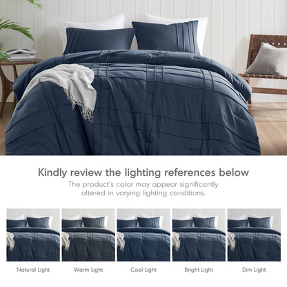 Comfort Spaces Soft Washed Pleated Comforter Set