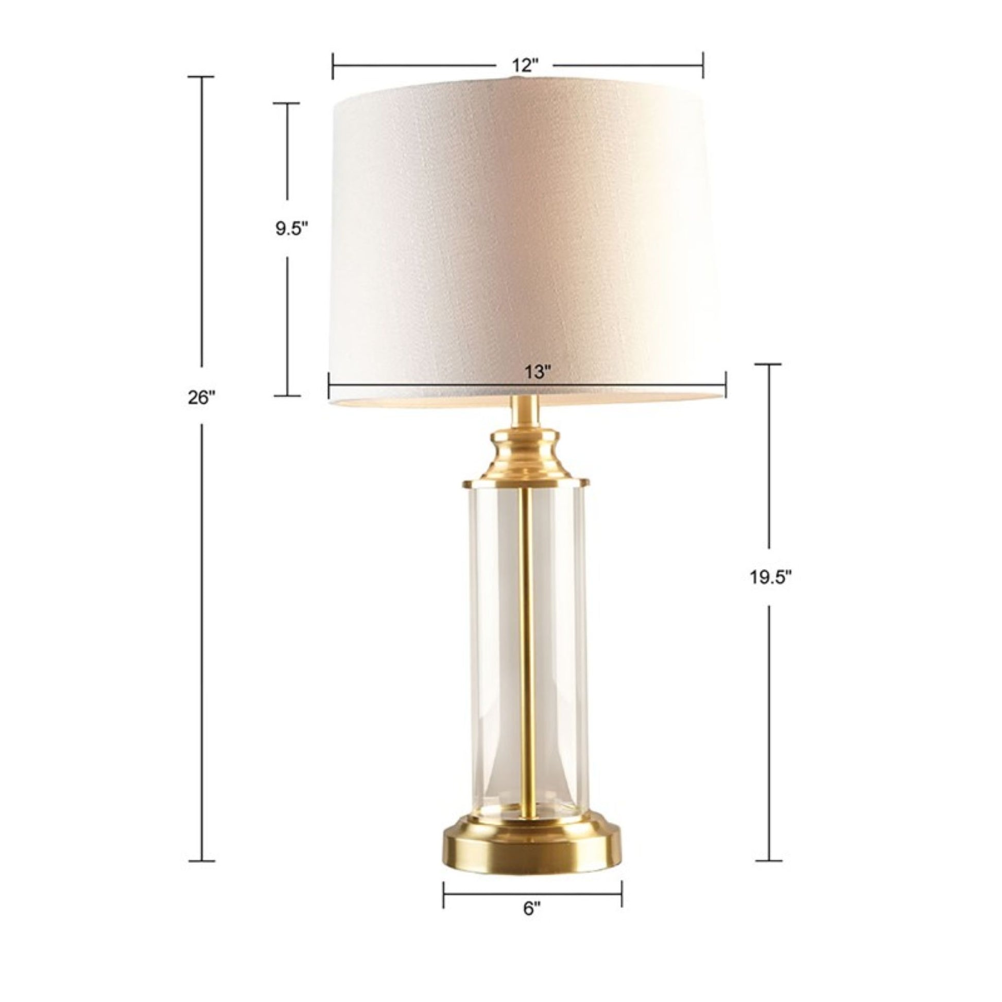 510 Design Glass Cylinder Table Lamp Set of 2