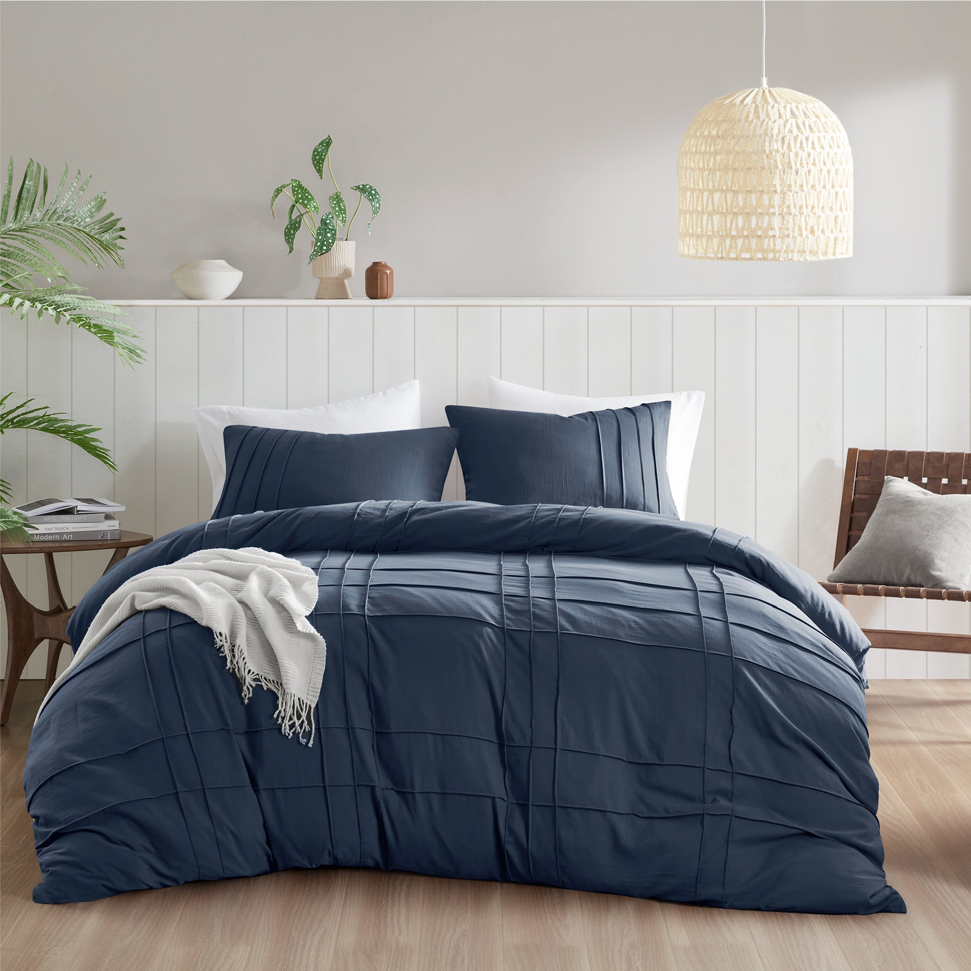 Comfort Spaces Soft Washed Pleated Duvet Cover Set