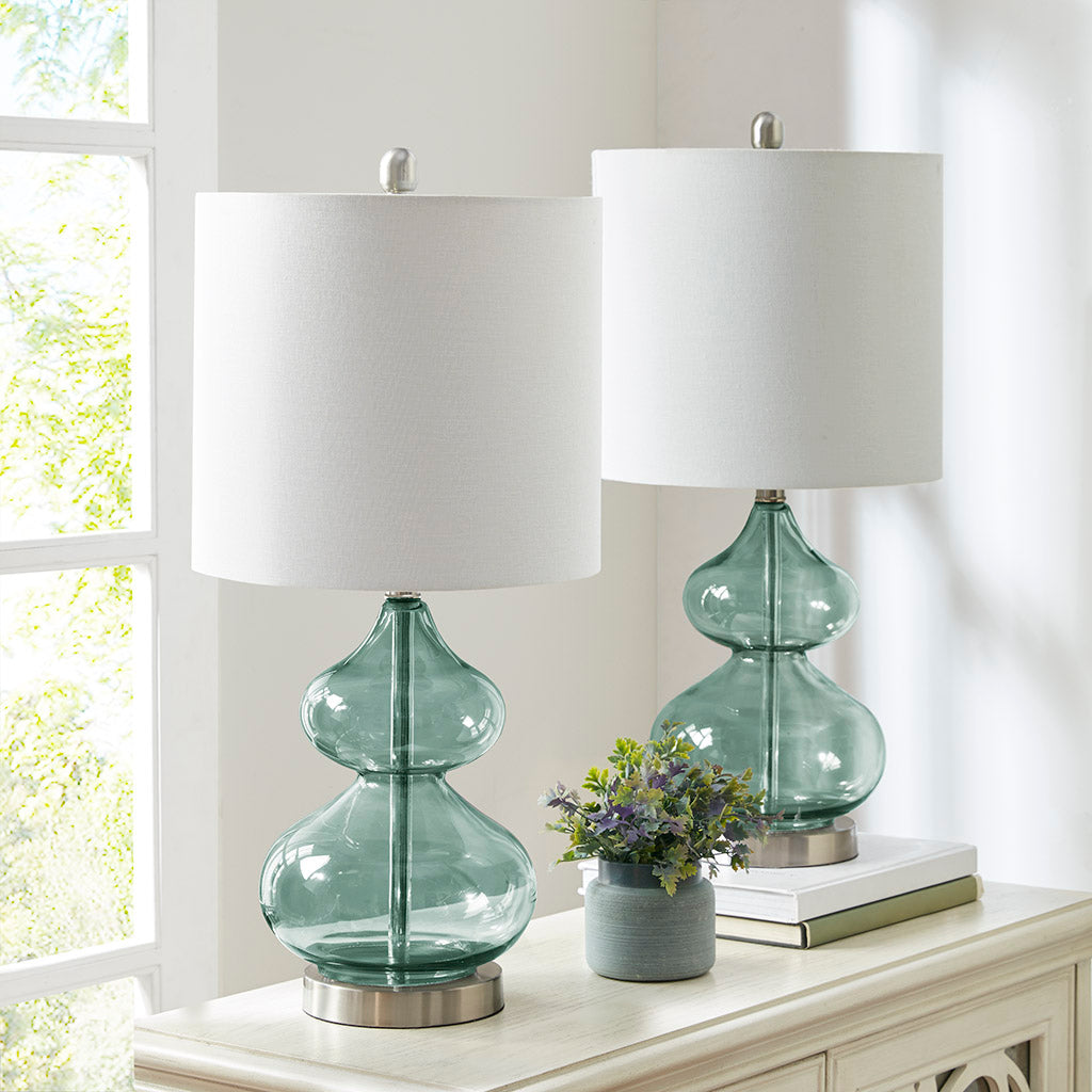 510 Design Curved Glass Table Lamp, Set of 2