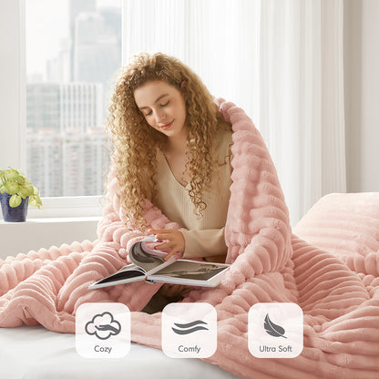 Intelligent Design Fluffy Ribbed Plush Comforter Set