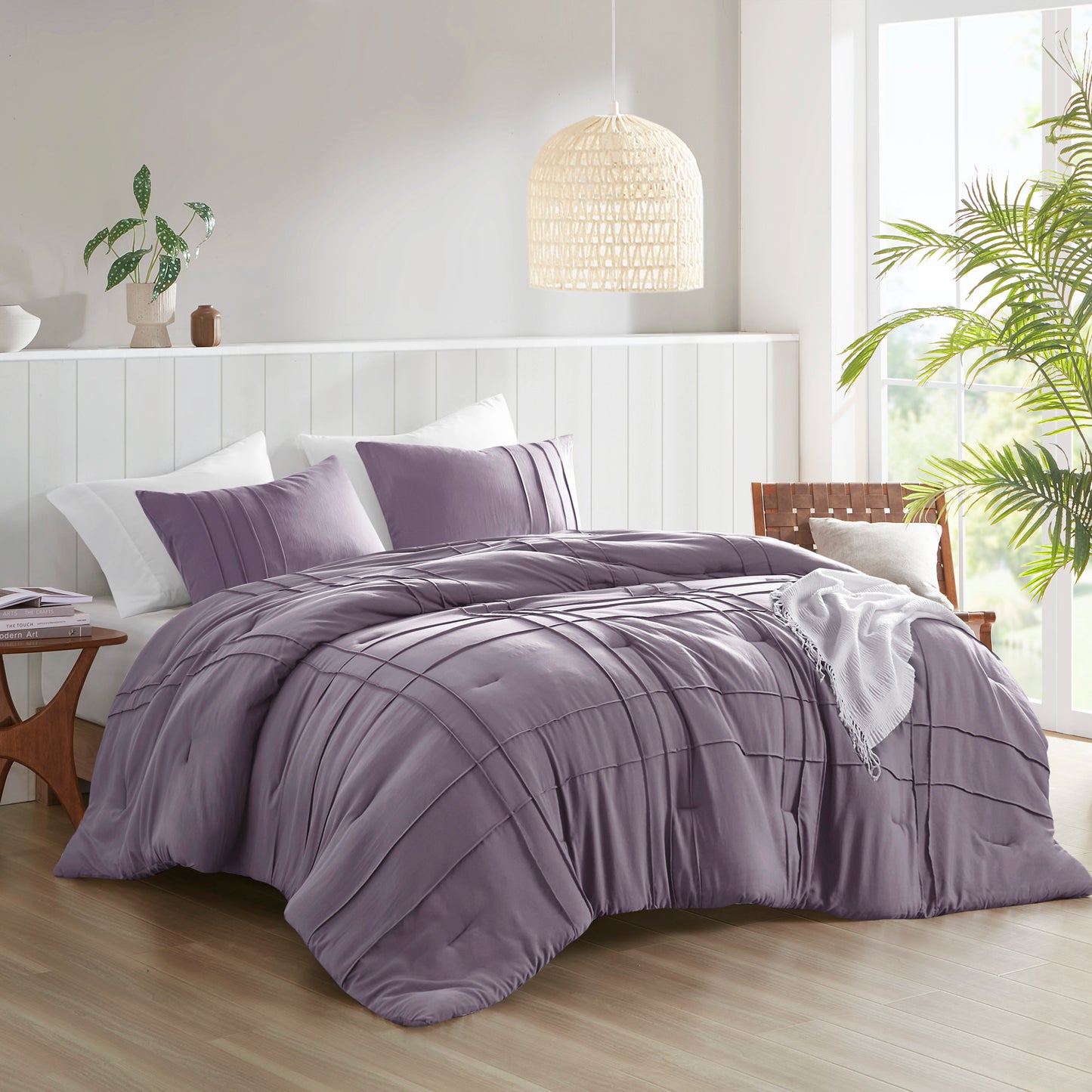 Comfort Spaces Soft Washed Pleated Comforter Set