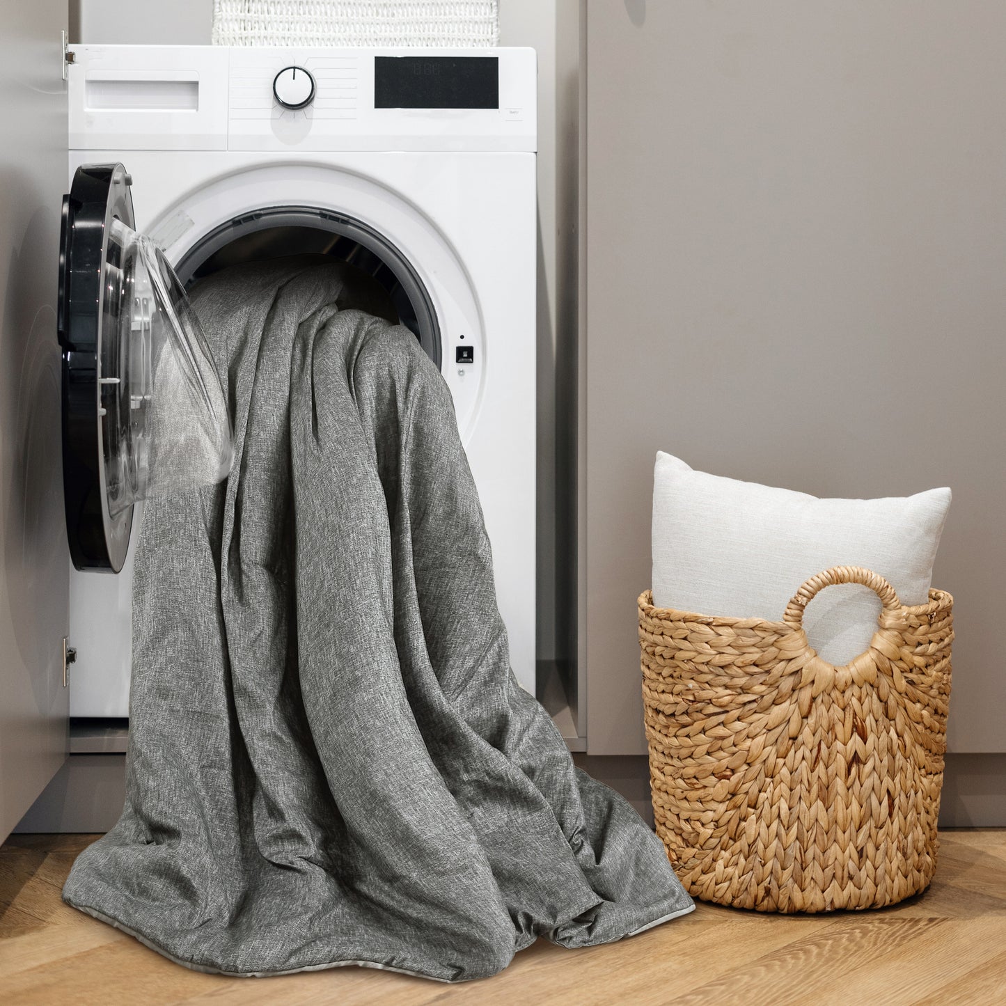 Camden Chambray Print Solid Comforter Set