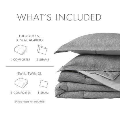 Camden Chambray Print Solid Comforter Set