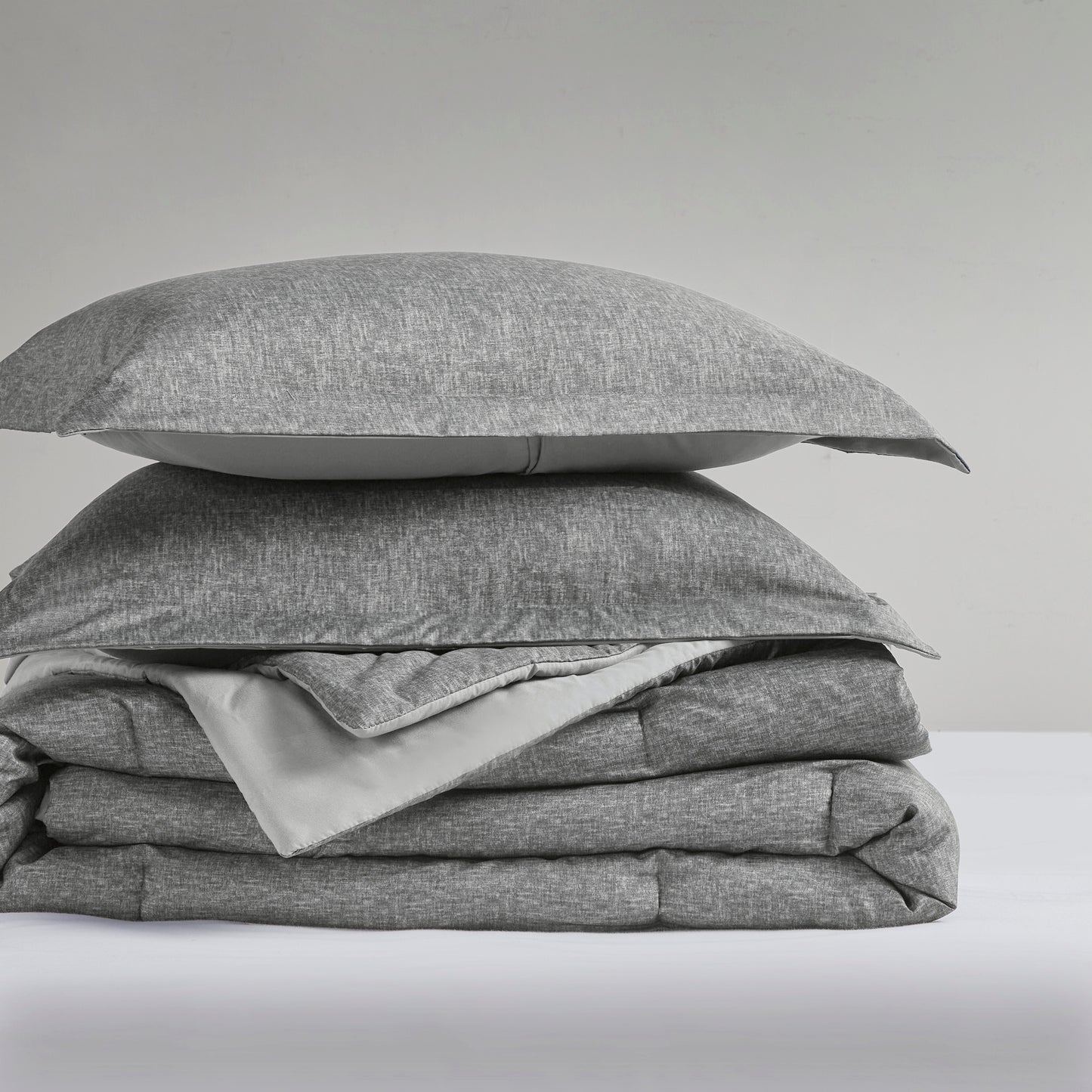 Camden Chambray Print Solid Comforter Set