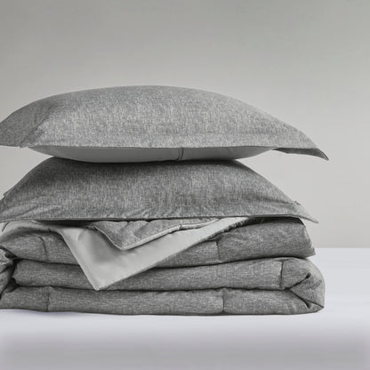Camden Chambray Print Solid Comforter Set