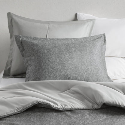 Camden Chambray Print Solid Comforter Set