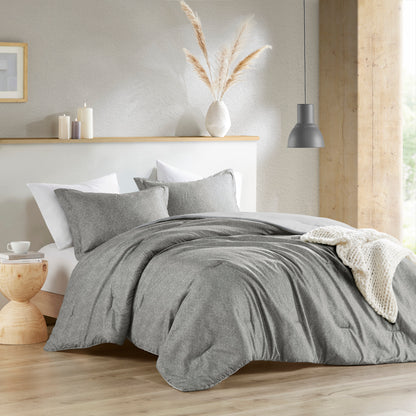 Camden Chambray Print Solid Comforter Set