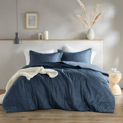 Camden Chambray Print Solid Comforter Set