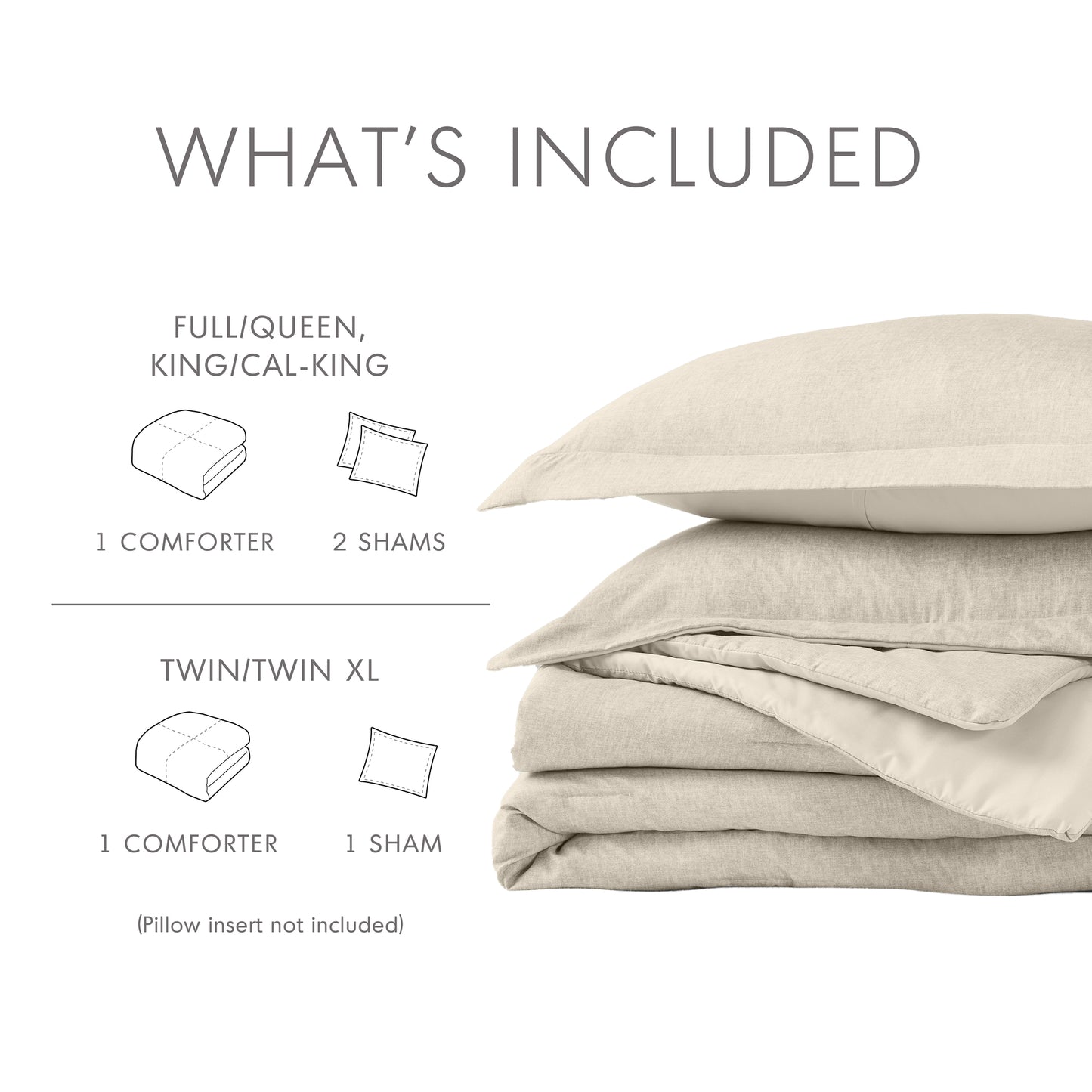 Camden Chambray Print Solid Comforter Set