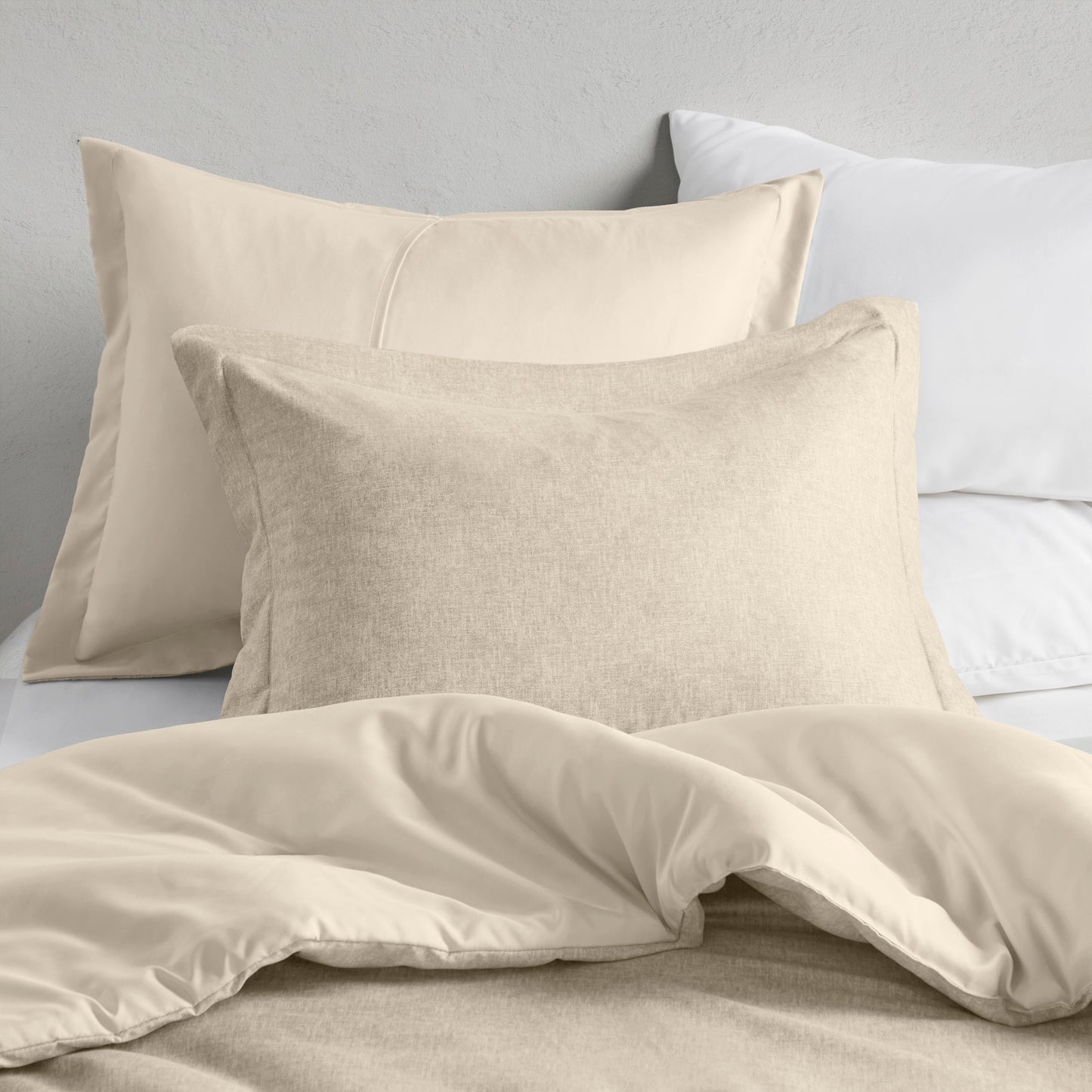 Camden Chambray Print Solid Comforter Set