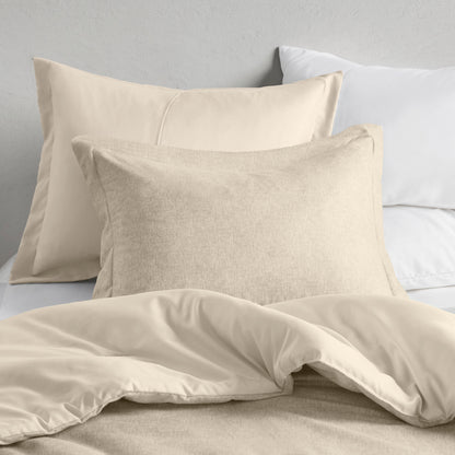 Camden Chambray Print Solid Comforter Set