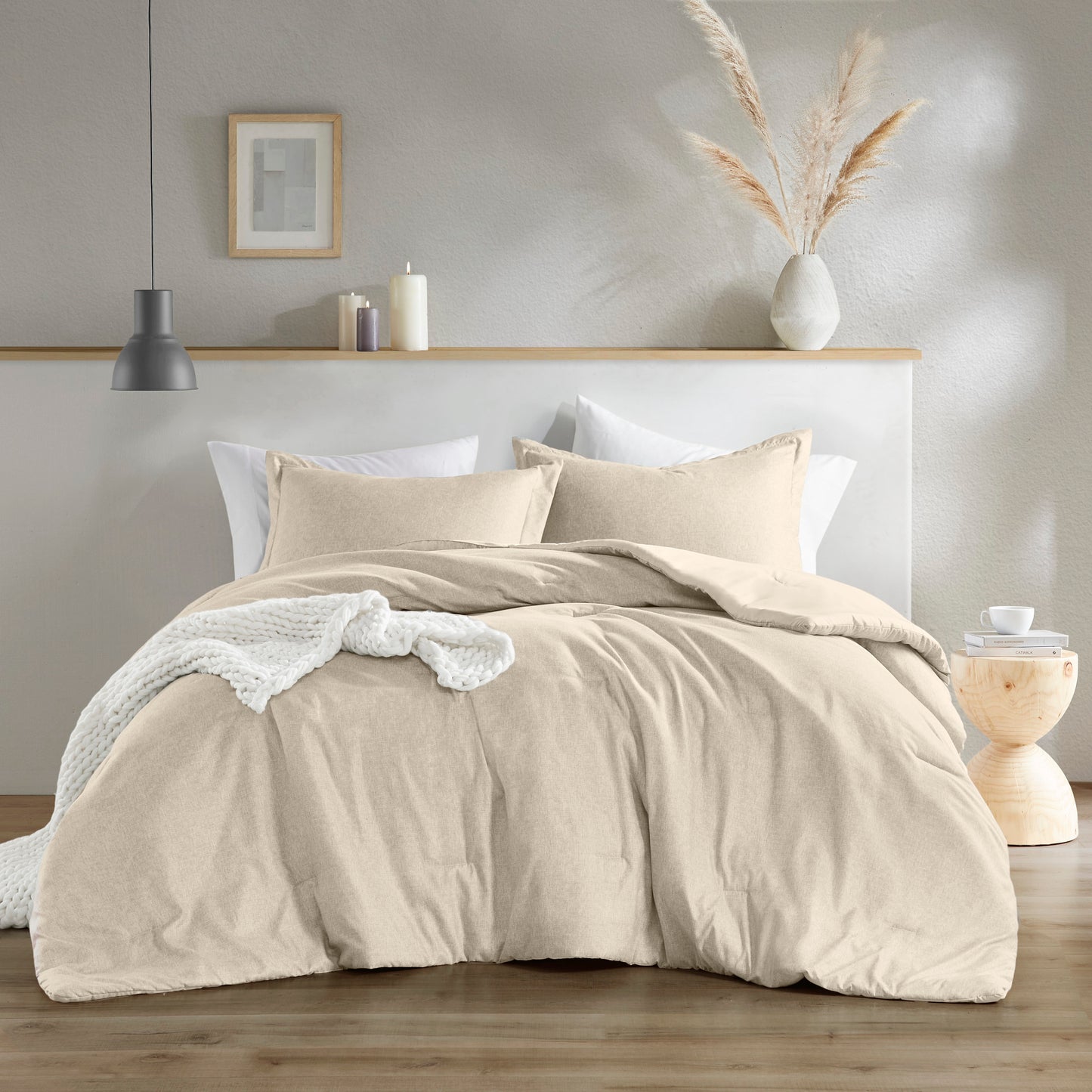 Camden Chambray Print Solid Comforter Set