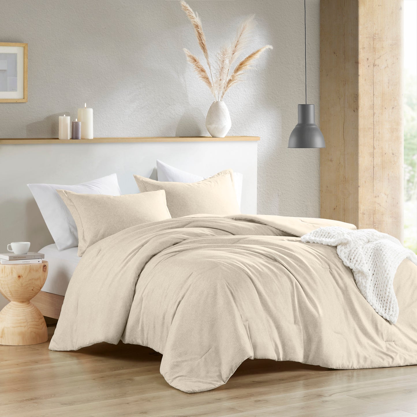 Camden Chambray Print Solid Comforter Set