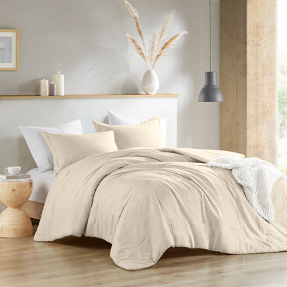 Camden Chambray Print Solid Comforter Set
