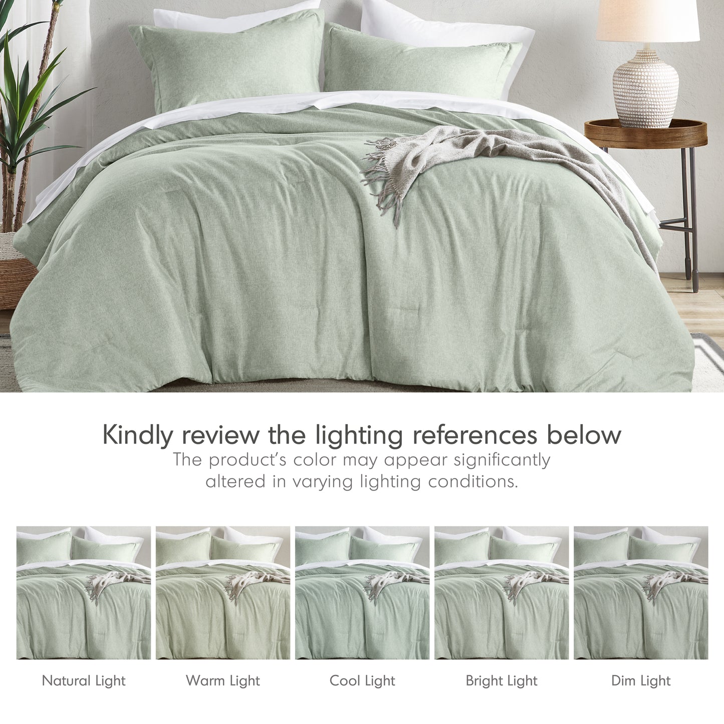 Camden Chambray Print Solid Comforter Set