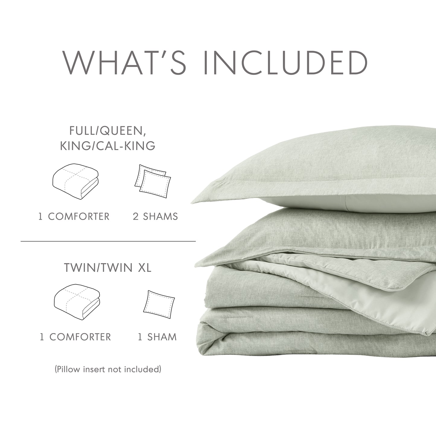 Camden Chambray Print Solid Comforter Set