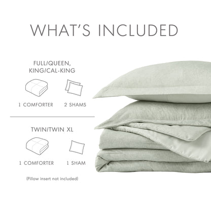 Camden Chambray Print Solid Comforter Set