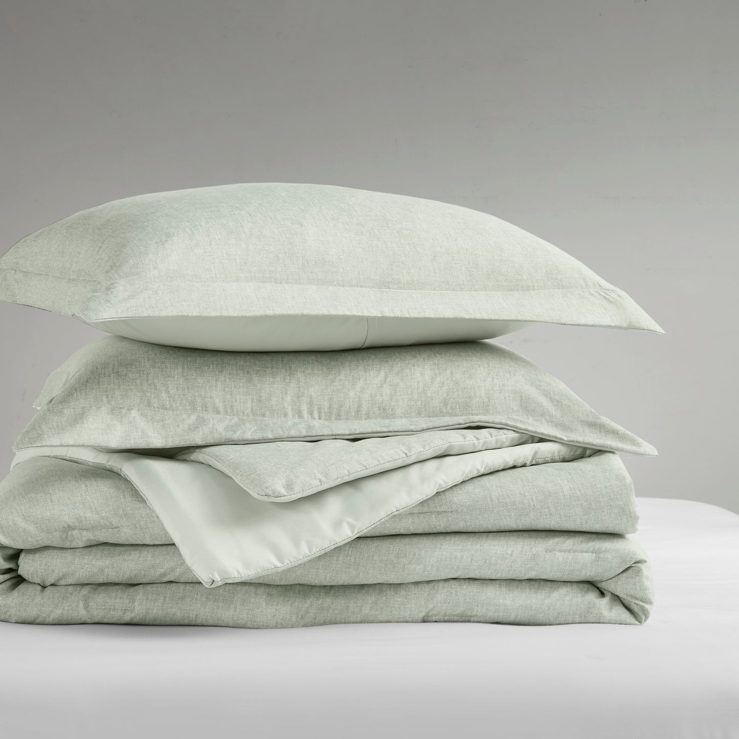 Camden Chambray Print Solid Comforter Set