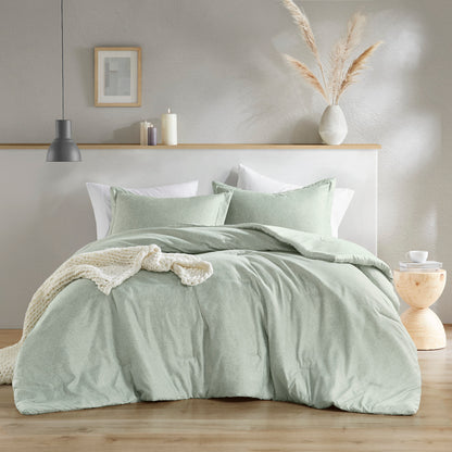 Camden Chambray Print Solid Comforter Set