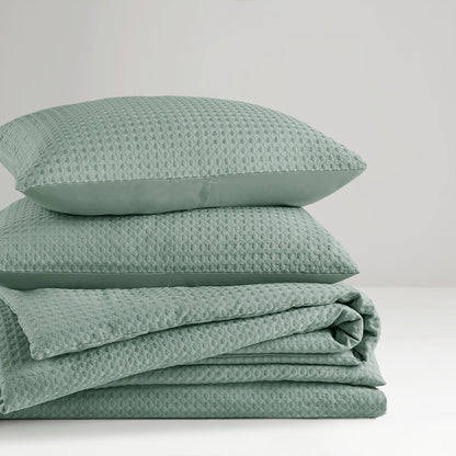 Mina Waffle Weave Textured Comforter Set