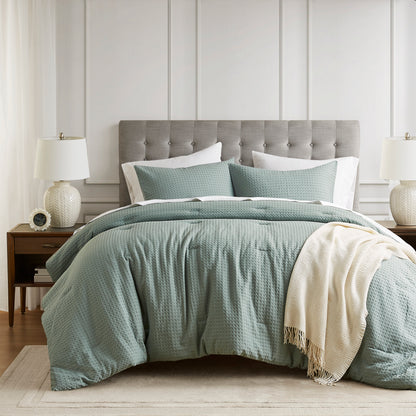 Mina Waffle Weave Textured Comforter Set