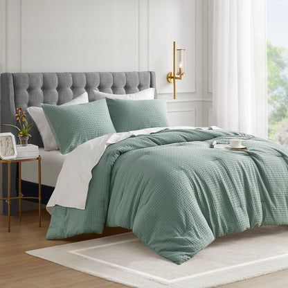 Mina Waffle Weave Textured Comforter Set