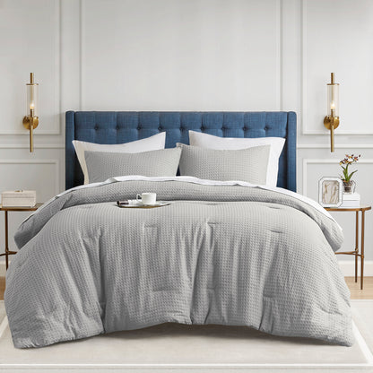 Mina Waffle Weave Textured Comforter Set