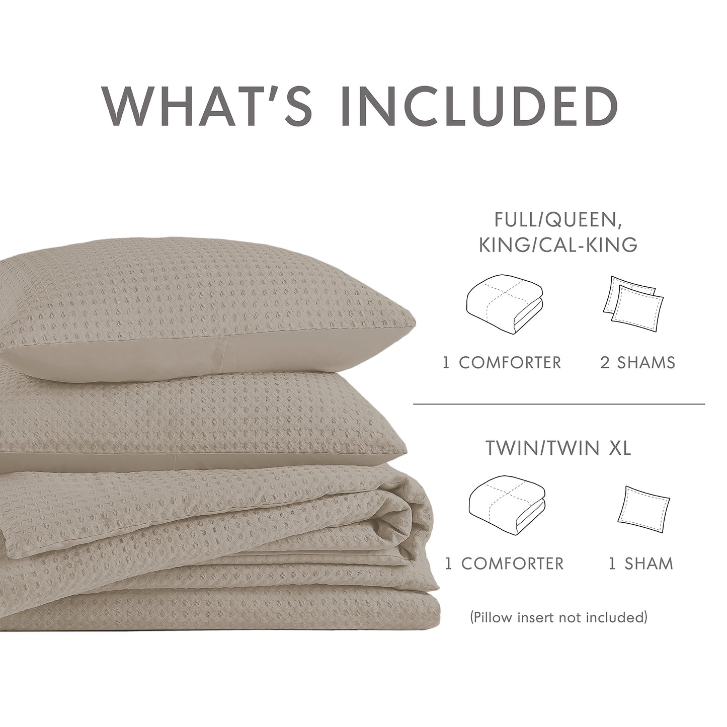 Mina Waffle Weave Textured Comforter Set