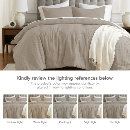 Mina Waffle Weave Textured Comforter Set