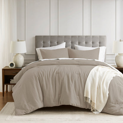Mina Waffle Weave Textured Comforter Set