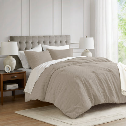 Mina Waffle Weave Textured Comforter Set