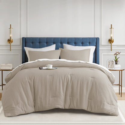 Mina Waffle Weave Textured Comforter Set