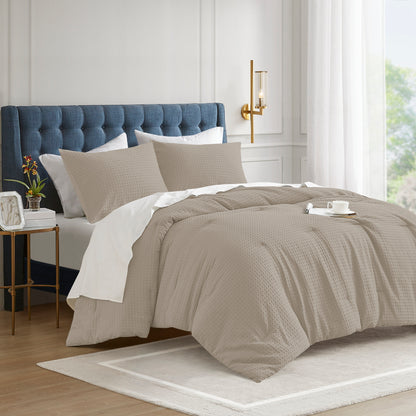 Mina Waffle Weave Textured Comforter Set