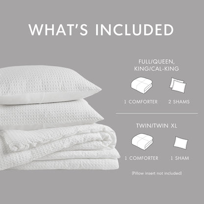 Mina Waffle Weave Textured Comforter Set